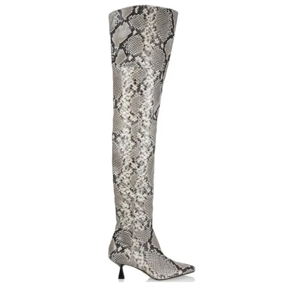 Brother Vellies Ronstadt Snake-Embossed Leather Over-The-Knee Boots